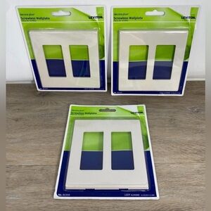 3 Leviton 80309-T Almond 2-Gang Rocker Screwless Wall Plates 4.56 H x 4.6 W in.